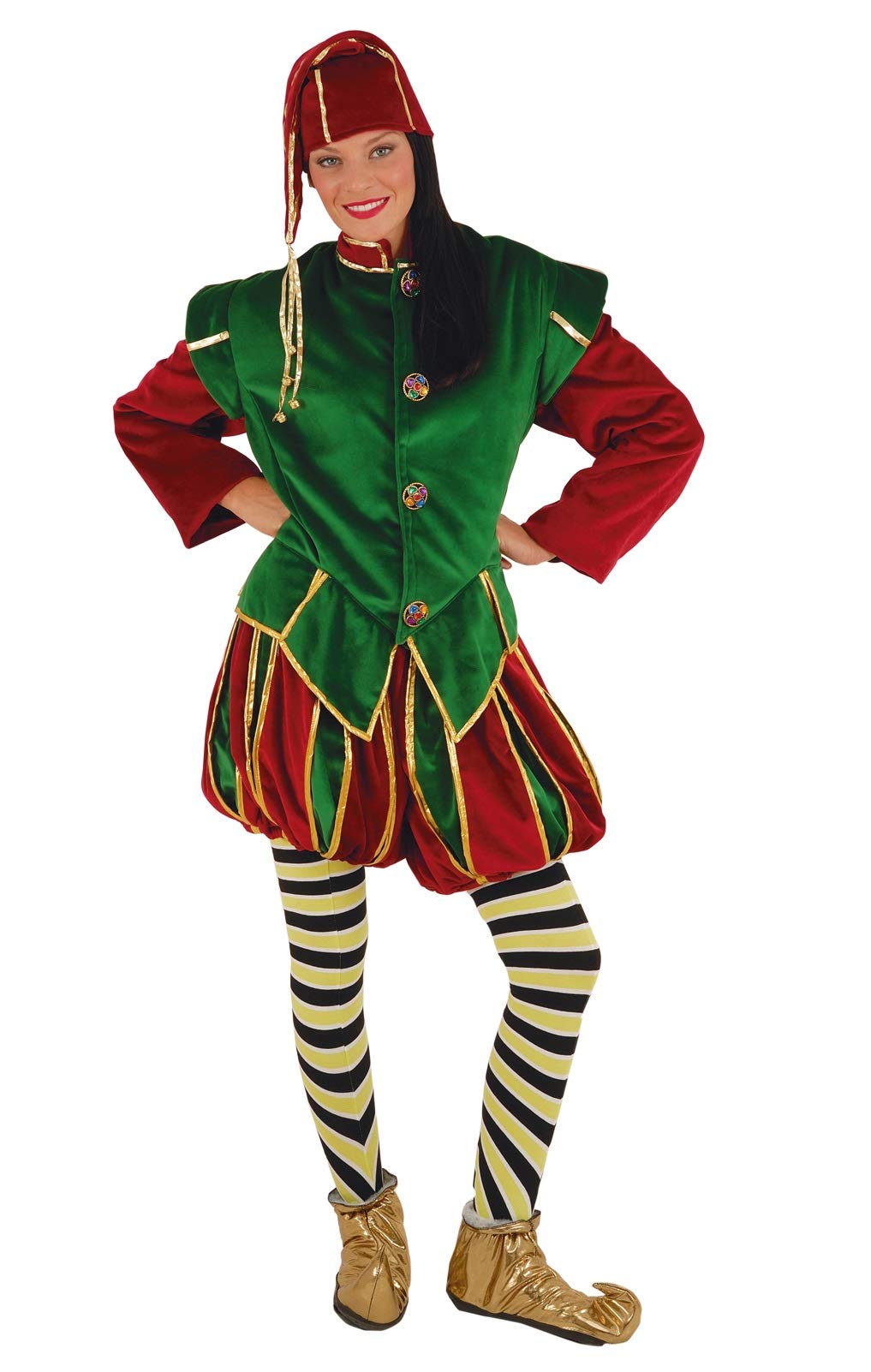 chiber - Déguisement Elfe Père Noel, Lutin, Luxe