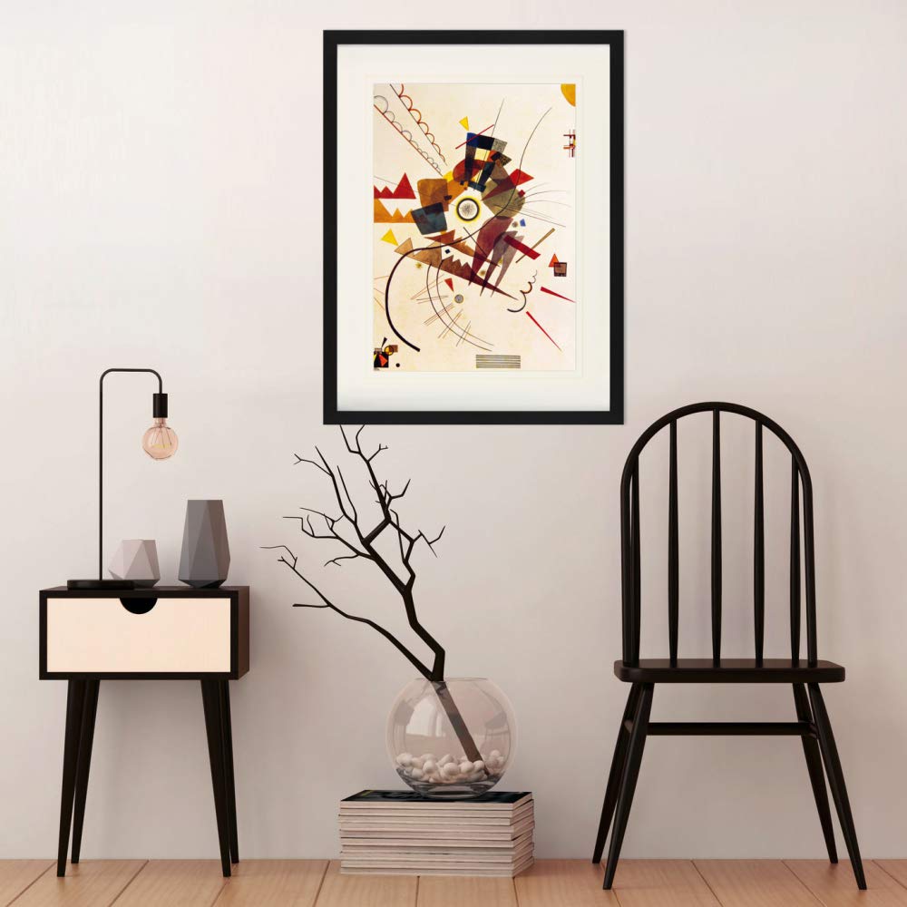 1art1 Vassili Kandinsky Póster Rotonda, 1924 Cuadro Enmarcado con Fine Passepartout | Cuadros De Pared | En Un Marco De Imagen 80x60 cm