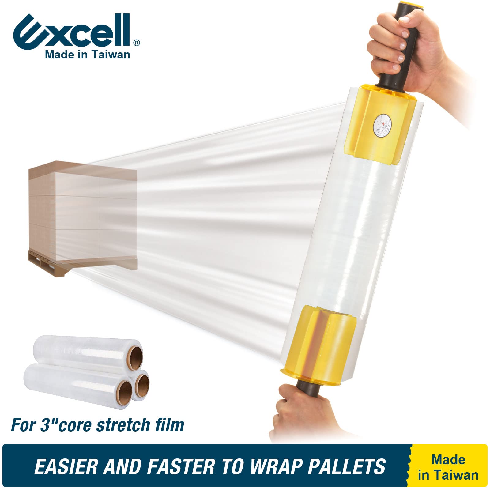 Excell mini erogatori di pellicola estensibile (6,8 cm), pratici avvolgitori, erogatore di pellicola estensibile con freno, utilizzabile per ufficio, casa, negozi e magazzini