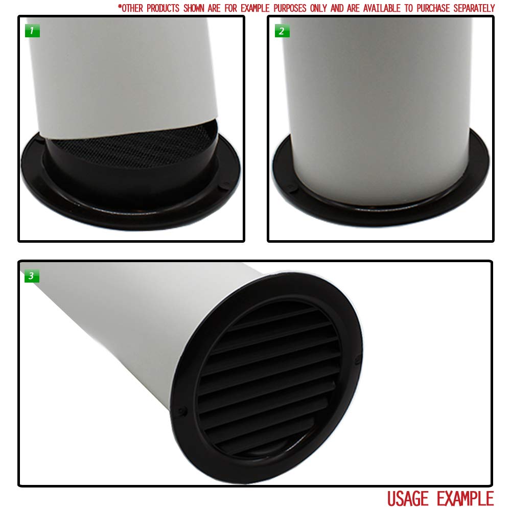KAIR Rundes Lüftungsgitter 100 Mm Mit Fliegengitter – Für Innen & Außen, Passend Für 100 Mm Rohre