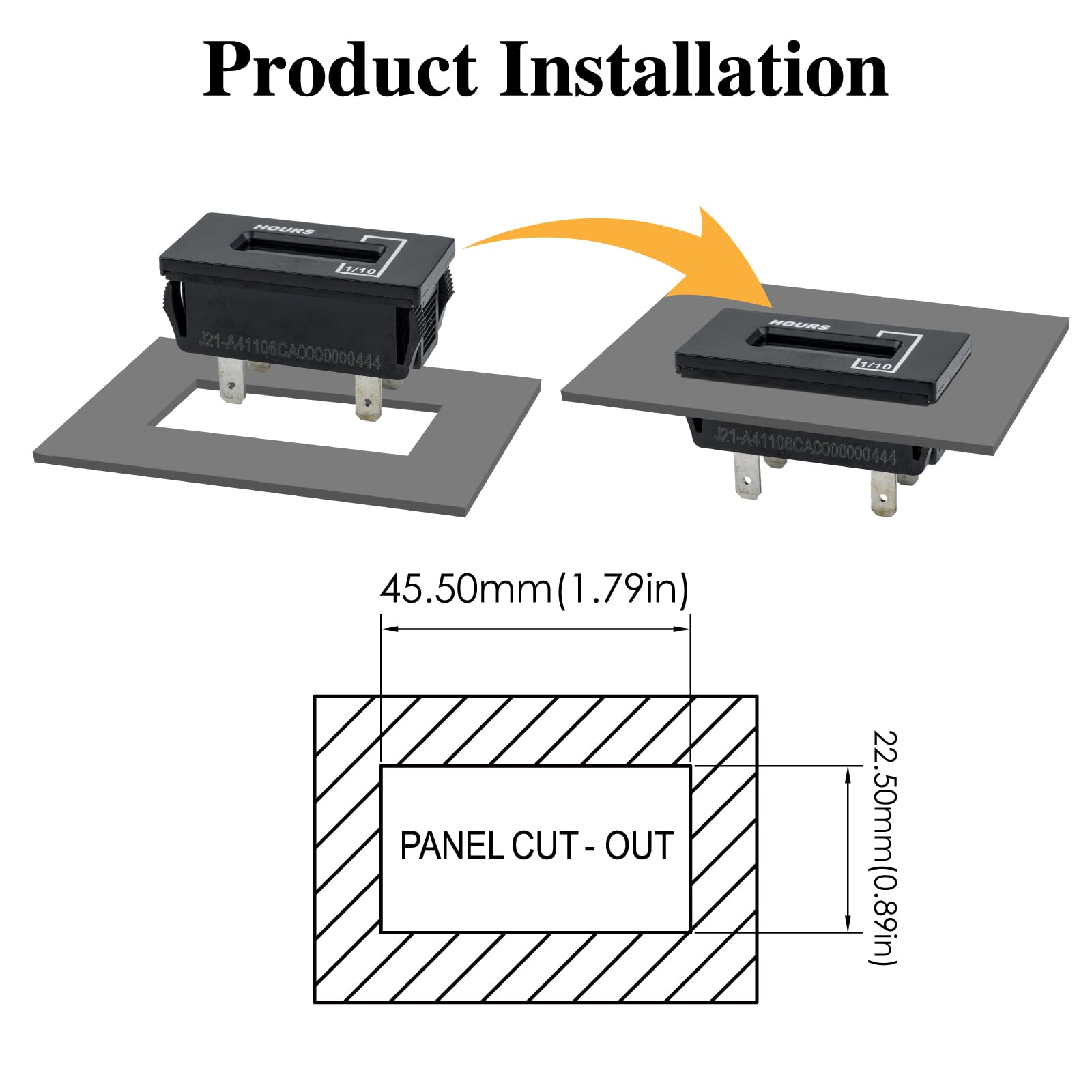 Jayron Contaore (AC 6-85V/DC 6-60V) Snap-in,Impermeabile,per Tosaerba,Generatore Club Car Golf ATV e per la Maggior parte dei Dispositivi a Motore (JR-HM037AL)