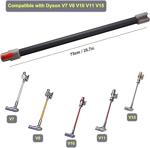 Miniatura 2 de Qygba Tubo de repuesto para Dyson Stick V15 V11 V10 V8 V7 piezas de vacío, piezas de repuesto de vacío de extensión, 28.7 pulgadas (negro)