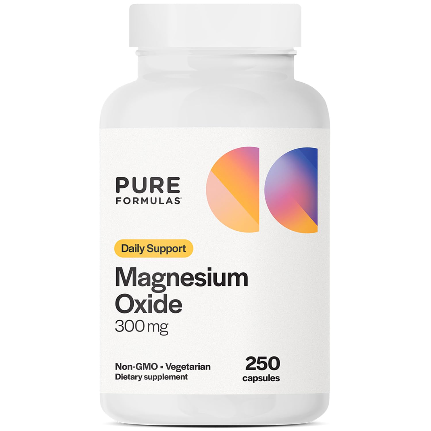 PureFormulas Magnesium Oxide 300 mg – Healthy Heart, Relaxation, Immune Support, Non-GMO Vegetarian Capsules – 250 Count