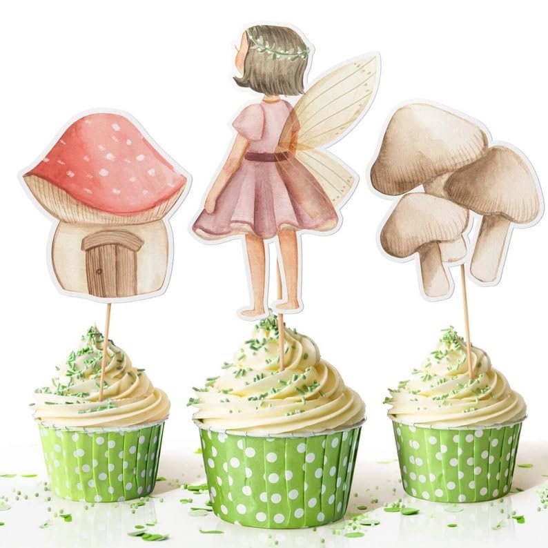 Celebrate with Magic: 10 Pcs Fairy Pastel Cupcake Toppers - Transform Your Treats!