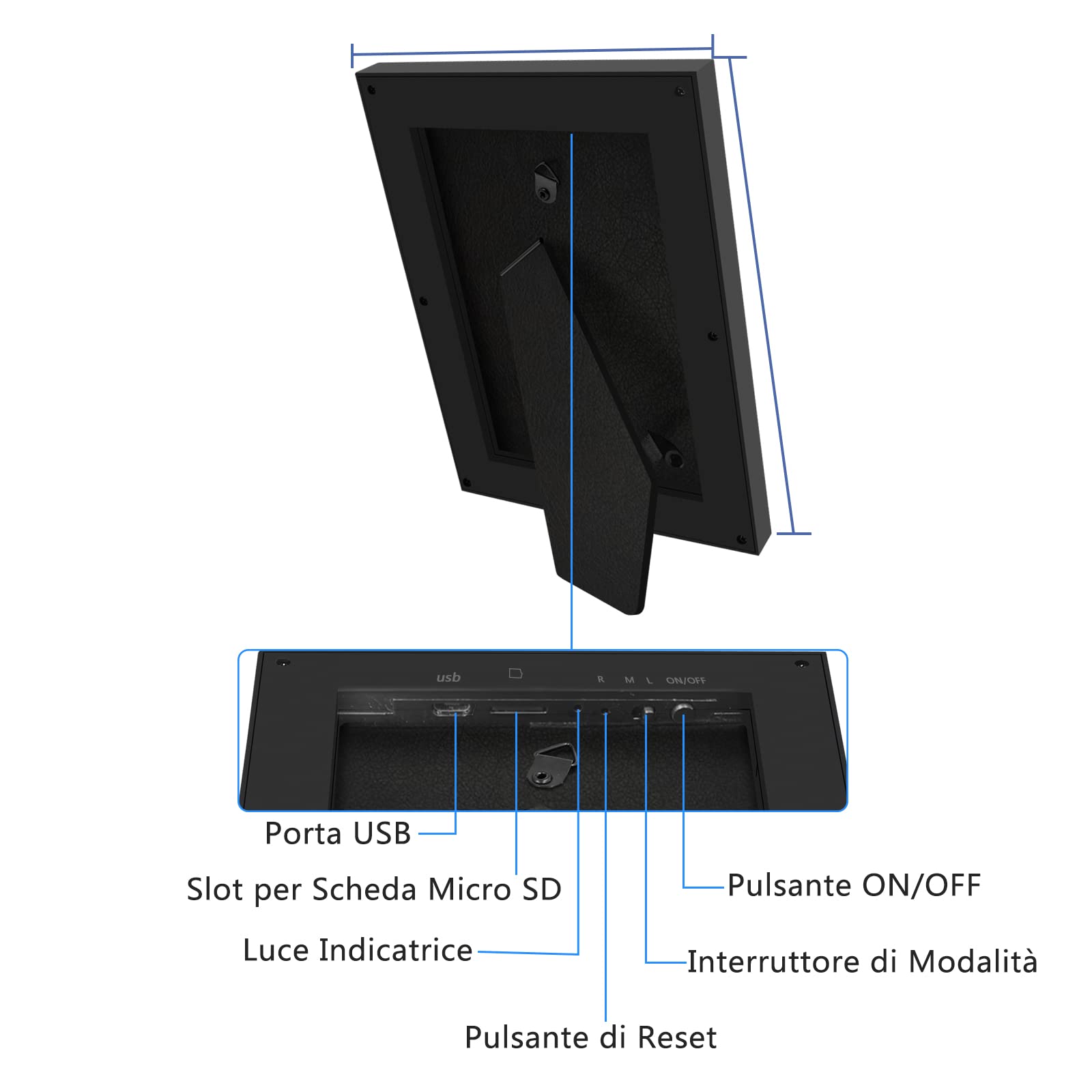 UYIKOO Telecamera Nascosta, Mini Telecamera Spia Cornice Fotografica, 1080P HD Microcamera Spia con Rilevamento del Movimento per la Video Sicurezza del Negozio