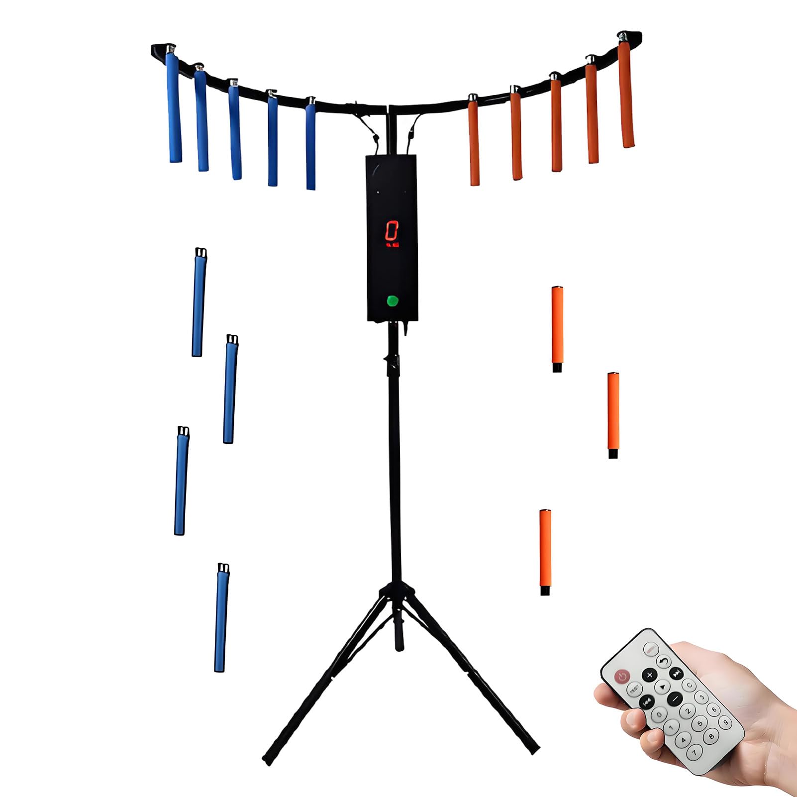 EpyGnom Hand Eye Coordination Training Catching Stick Game, Reflex Stick Challenge Game with LED Digital Display & Music Reaction, for Events, Rentals, and Family Game Nights Black