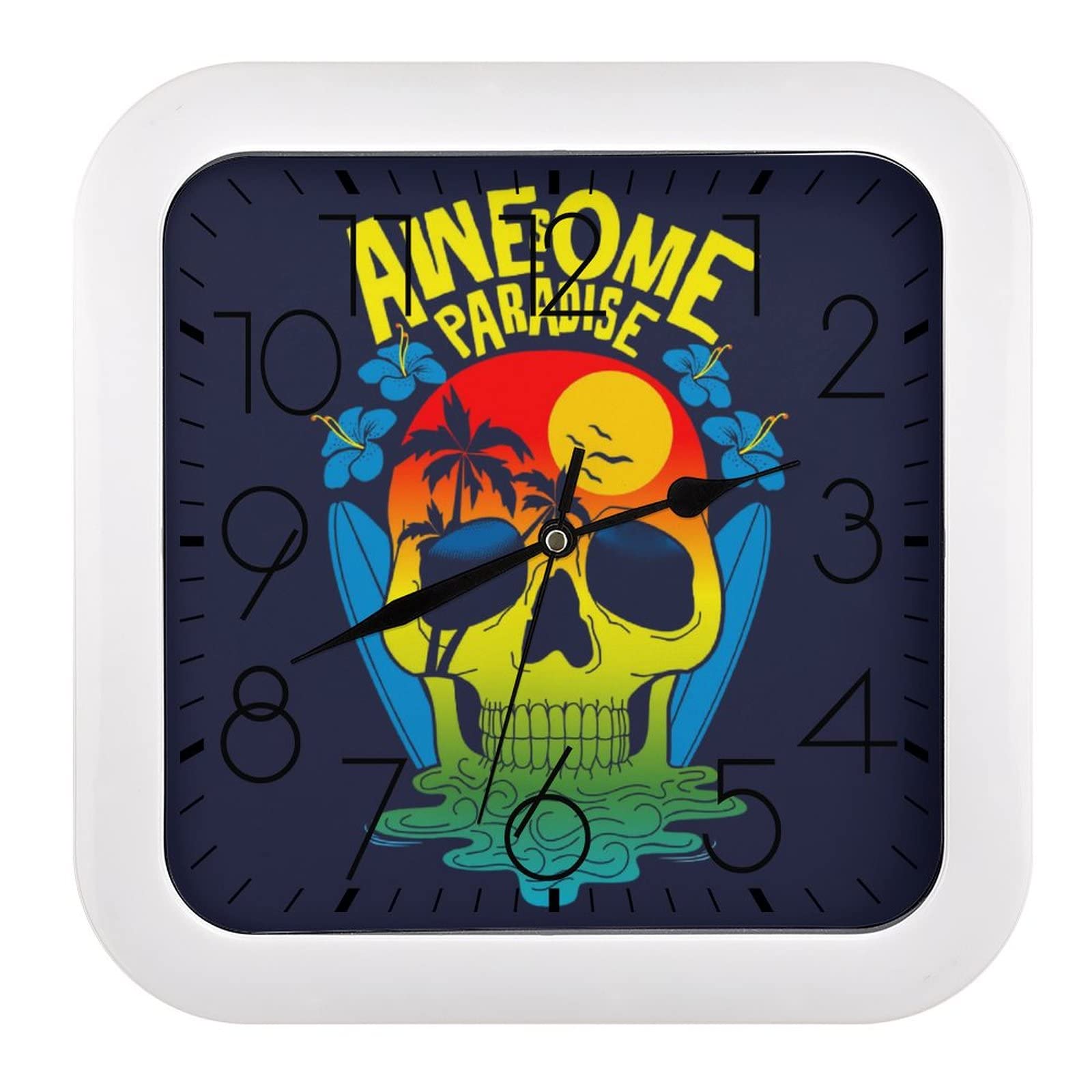 Horloge Squelette au Coucher du Soleil 26cm pour une Chambre Originale