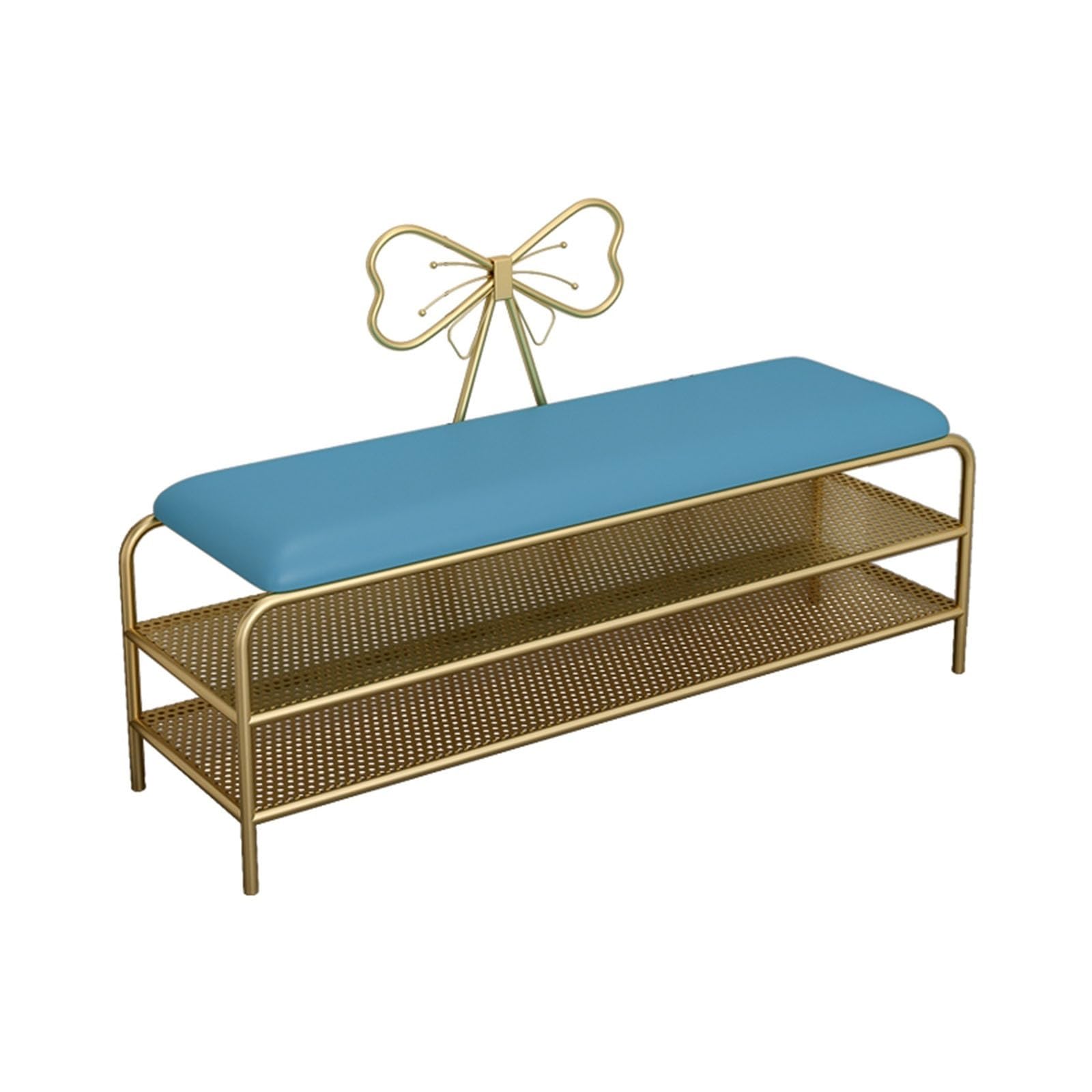 Banc à chaussures moderne pour l'entrée : sublimez votre salon avec cette assise bleue