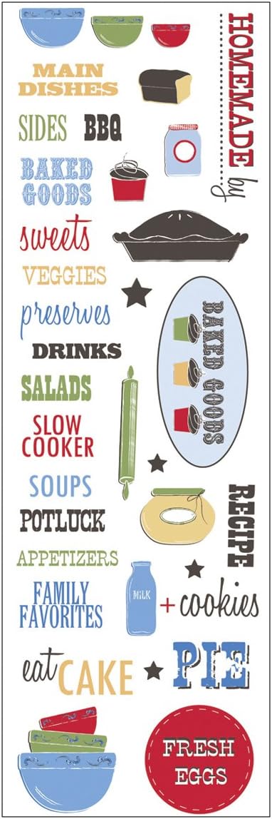 Daisy Bucket Shabby Green Door Farmers' Market Rub-Ons 3-Inch by 10-Inch Sheet, Recipe Box