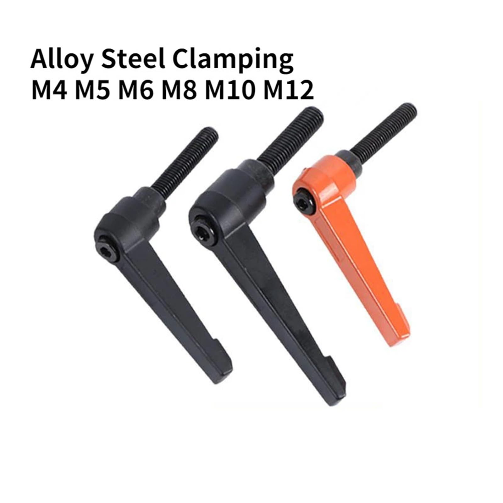 Leva della maniglia di bloccaggio M4-M12 in acciaio legato | Leva di bloccaggio regolabile for macchinari con meccanismo di bloccaggio sicuro(Orange,M10x70)