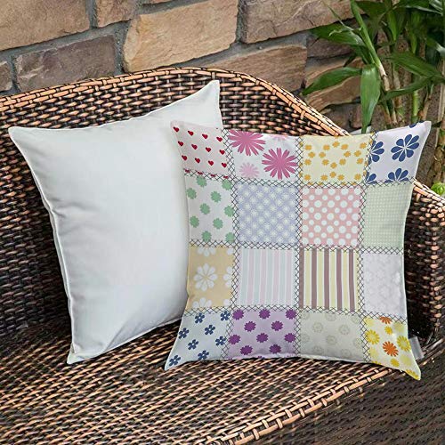 Funda de Cojín,Funda de Almohada Cuadrada para Asiento,Estilo Patchwo