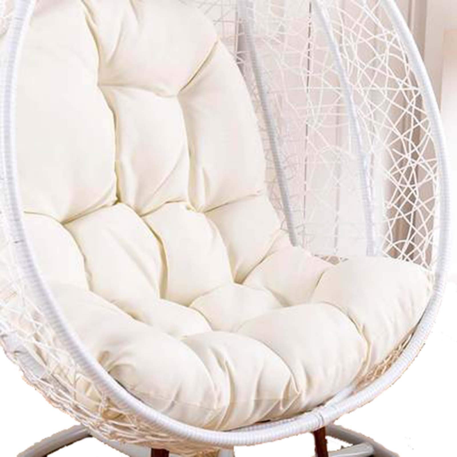 ZZAI Swing Egg Chair Cushion Replacement, Large Hanging Chair Cushion Only, Waterproof Sun-Resistant Durable Garden Hammock Chair Cushion, Cool Texture Chair Pad for Summer Red (Color : White)
