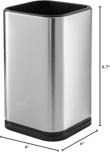 Miniatura 7 de Soporte para utensilios de cocina de acero inoxidable, organizador de utensilios, diseño rectangular moderno, 6.7 x 4 pulgadas (utensilios no