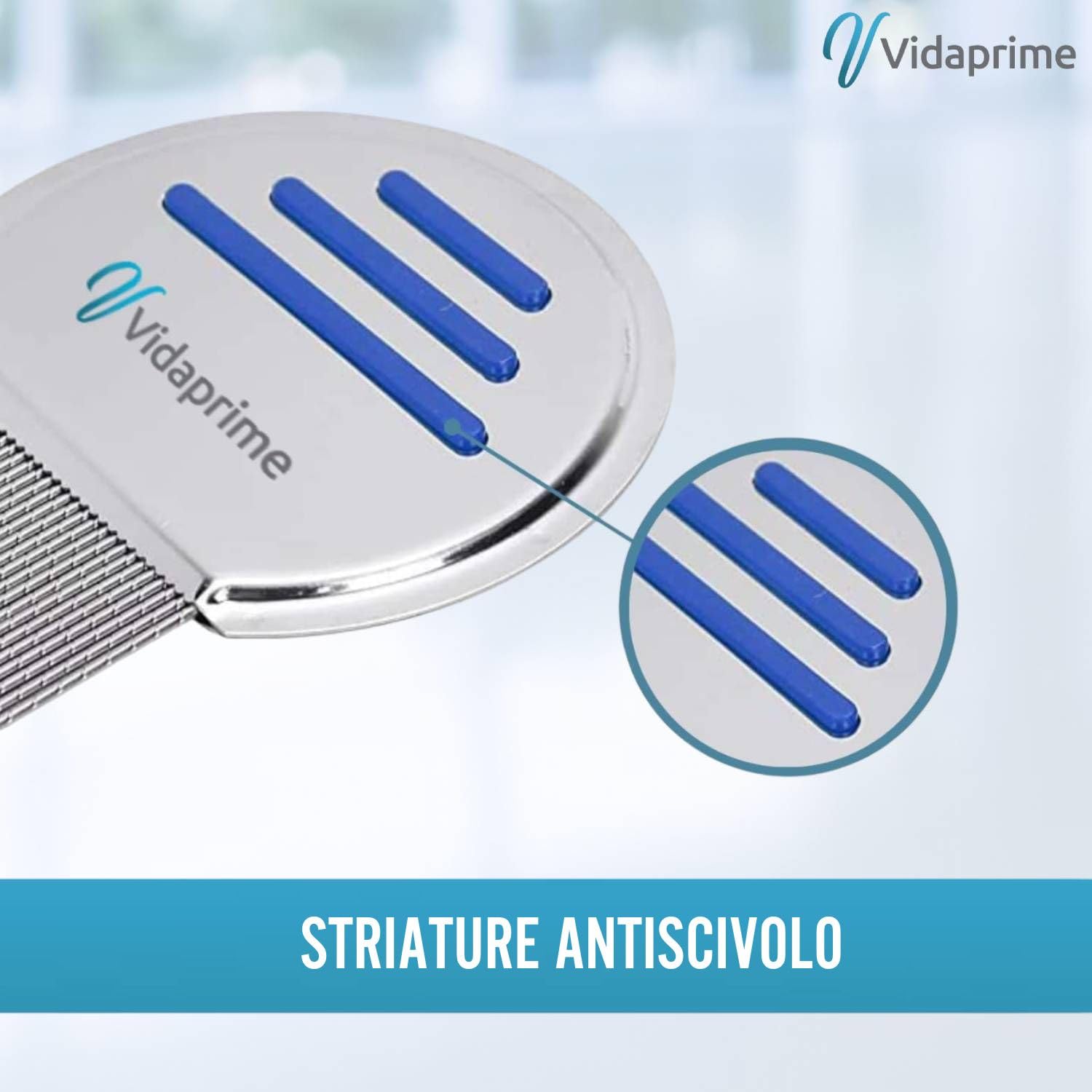 Pettine professionale per la rimozione di pidocchi e lendini con punte a coste, trattamento anti pidocchi e lendini