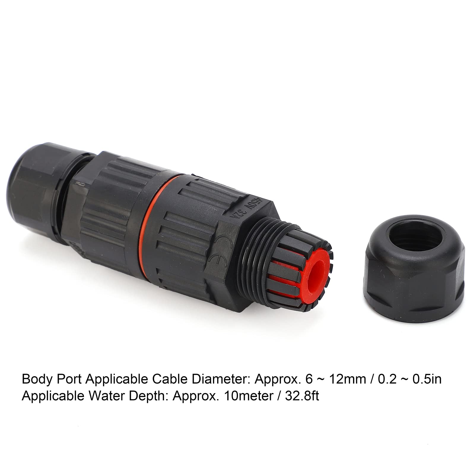 SHOPCORP Waterproof Wire Connector - 2 Pole, IP68, Nylon Junction Box For Outdoor Lights & Repairs (6 Pack)