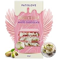 Angel Hair ROSE/PINK Schokolade 90g Gefüllt mit Pismaniye & Pistaziencreme mit Türkische Zuckerwatte Kadayif Halva