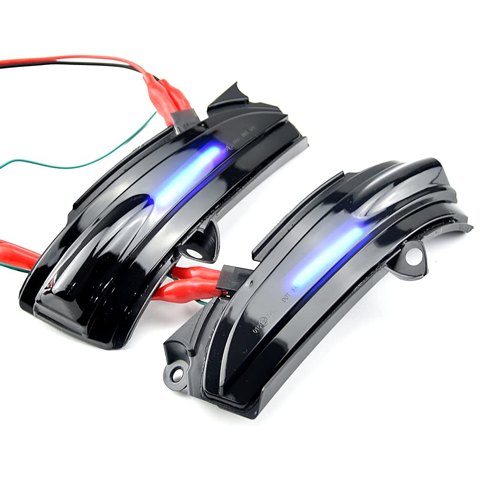 kierunkowskaz LED dynamiczny wskaźnik migacza w lusterku bocznym światło sekwencyjne Kompatybilny z Mo-ndeo 4th MK5 2014-2019-niebieski i żółty