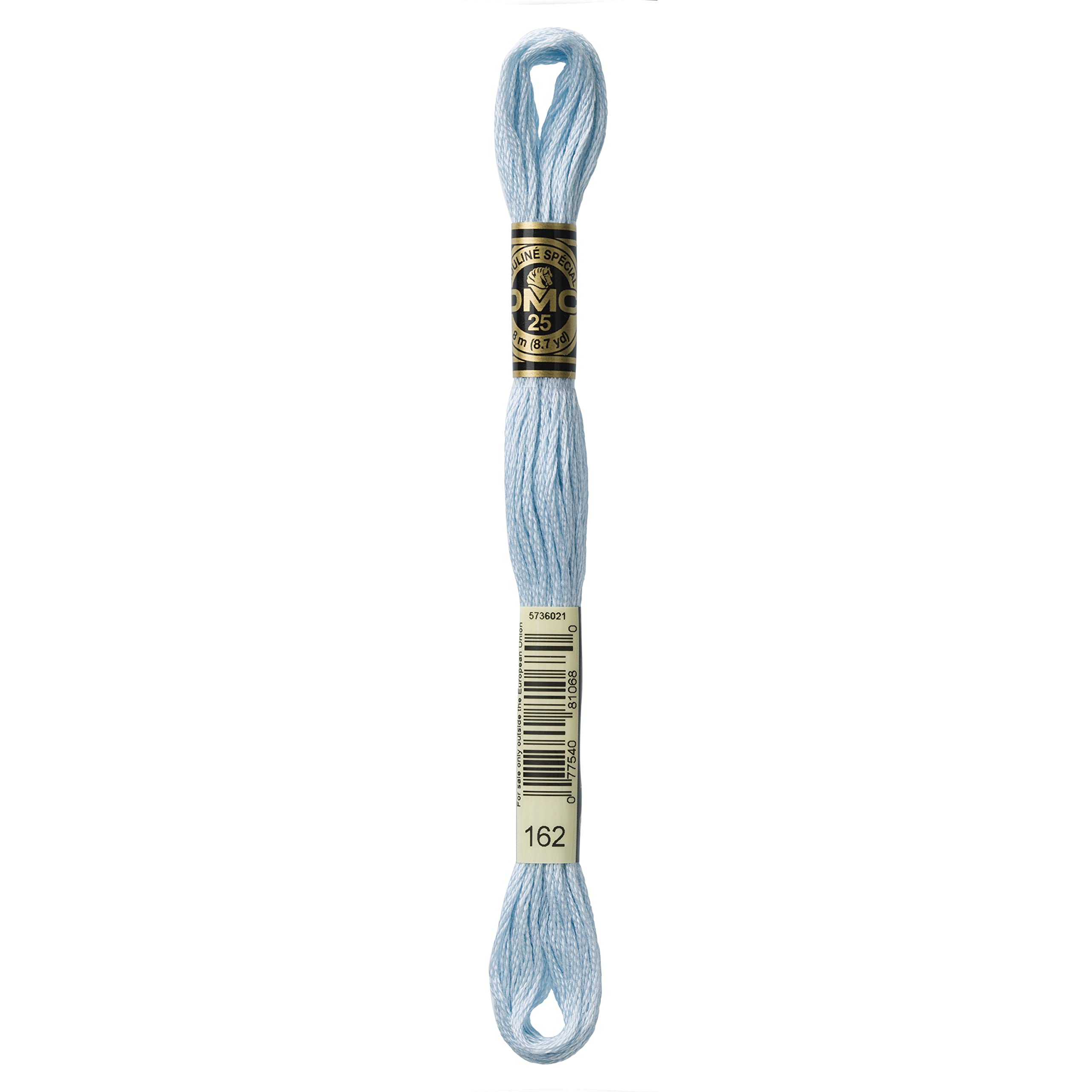 DMC 117-162 Mouline Stranded Cotton Six Strand Embroidery Floss Thread, Light Blue, 8.7-Yard