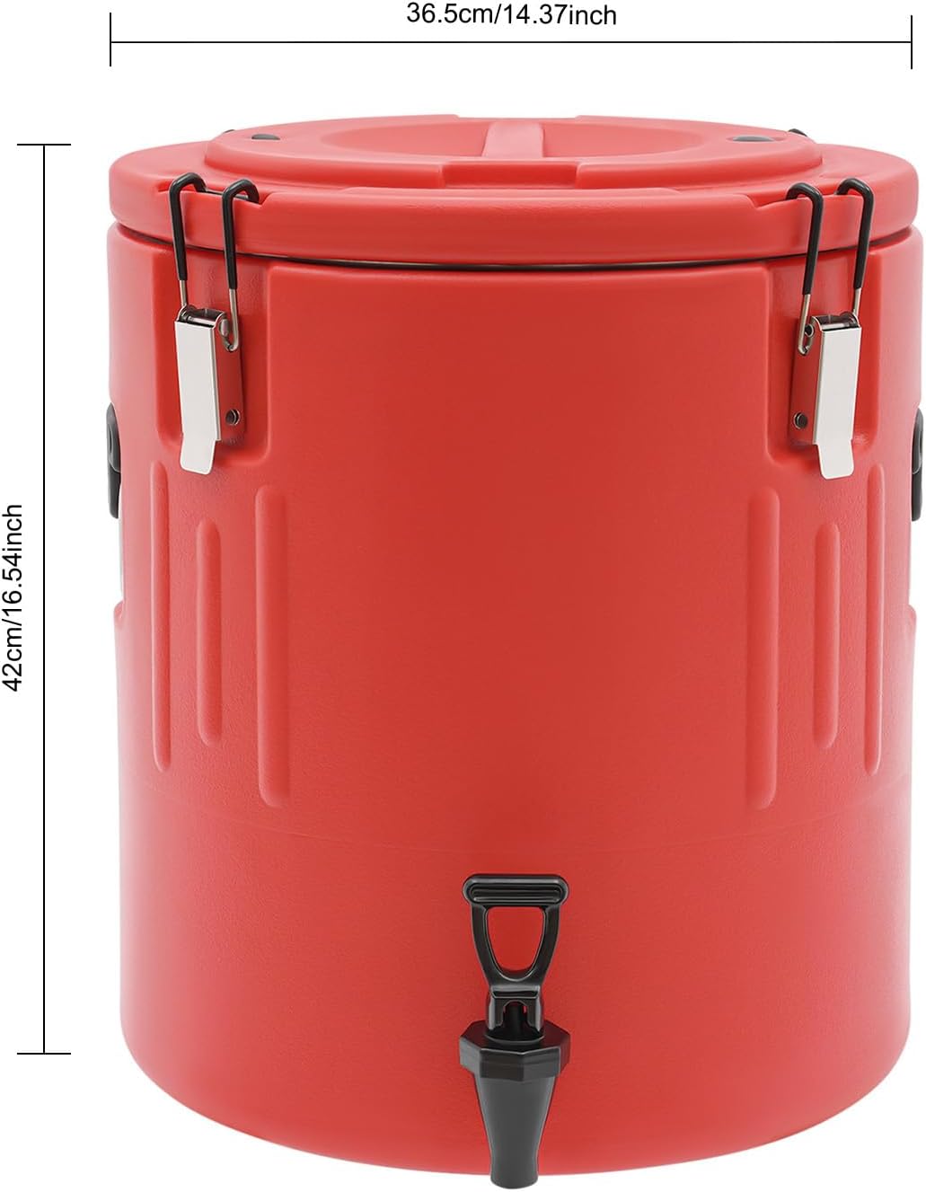 10.57 Gallon Insulated Beverage Cooler, 40L Water Dispenser, Water Jug Dispenser with Stainless Steel Interior and Spout, Portable Bucket Cooler for Camping, Parties, and Outdoors, Red