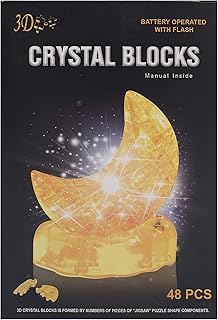 Generic 3D Crystal Blocks Crescent Design 48 Pieces - Yellow