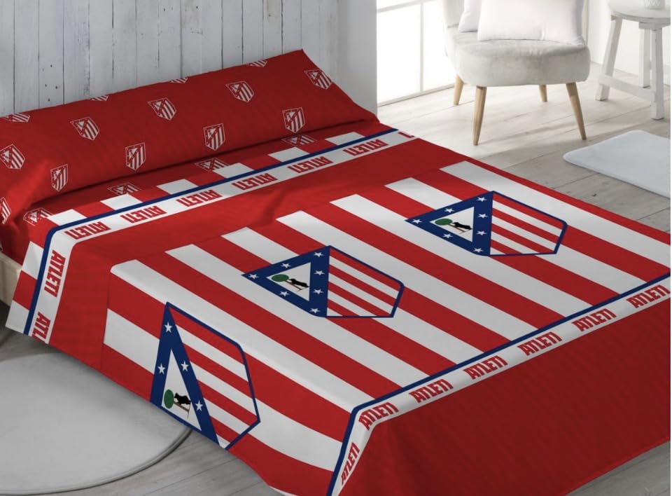 Drap pour lit 90 cm Atlético de Madrid parure de lit 3 pièces pour chambre d'enfant