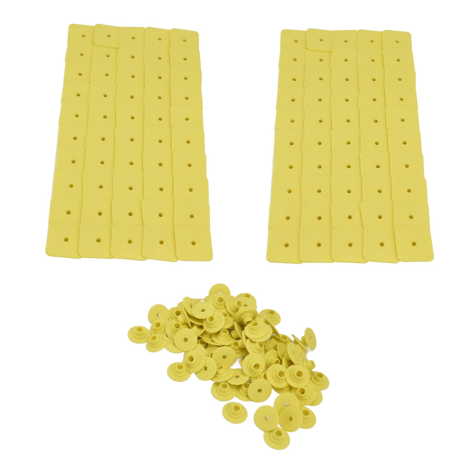 Set di Marcatori di Etichette per Orecchie di Bestiame Gialle Durevoli Facile Identificazione e Prevenzione dei Furti 100 Set