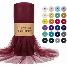 AK TRADING CO. 54" x 40 Yards IFR Tulle Fabric Bolt for Weddings, Decorations, Arts & Crafts, DIY Tutu Skirts & Costumes - Burgundy