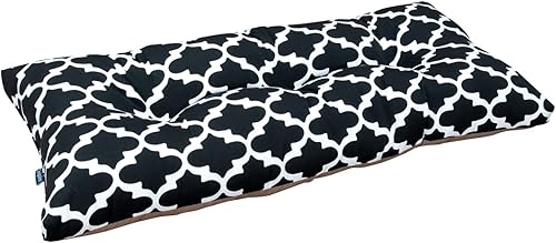 Miniatura 2 de COZPLEN Cojín de banco antideslizante universal 37 x 15.5 pulgadas, flor blanca y negra
