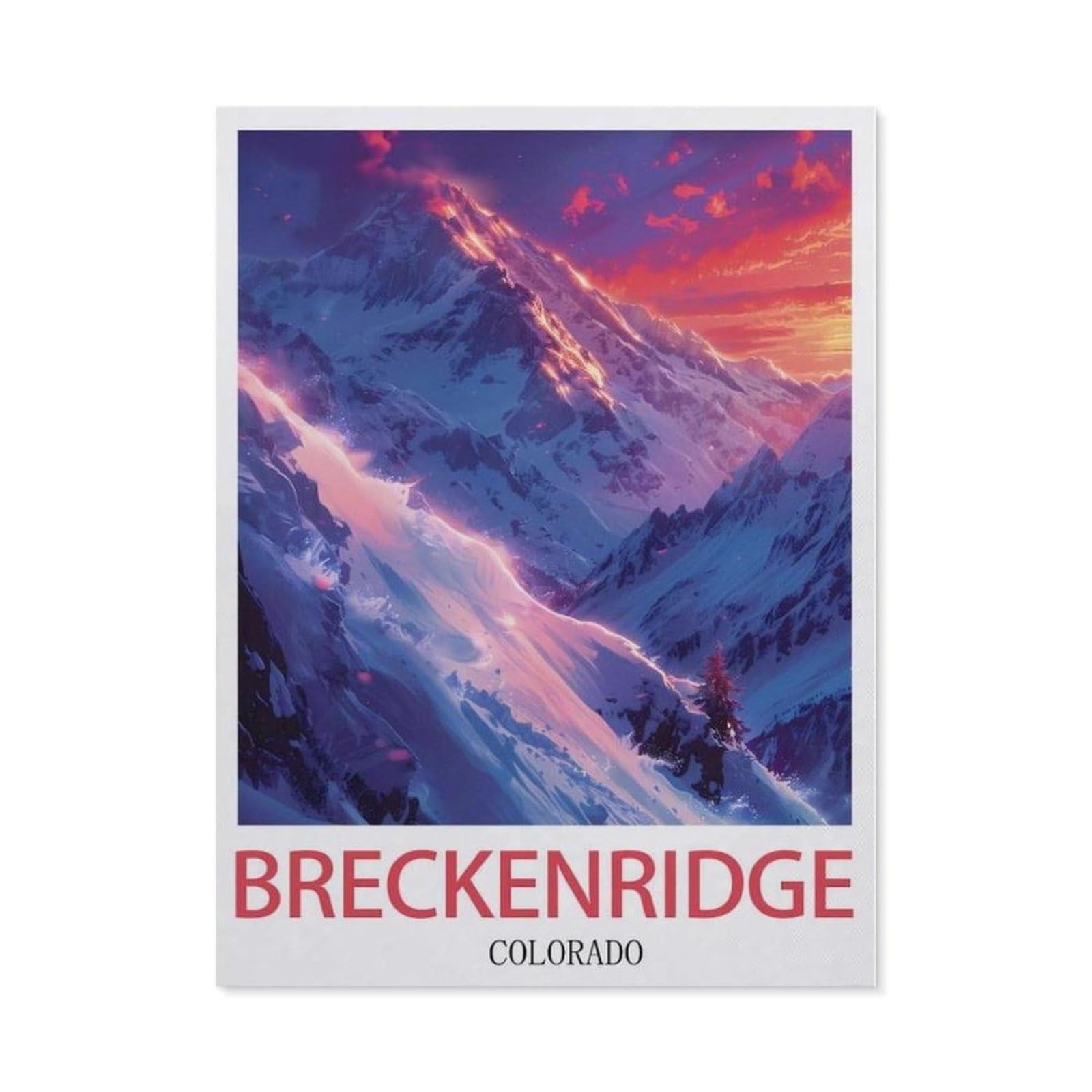 Beayodkp （30 X 40 Cm/11.81 X 15.74 Inches） Breckenridge Colorado Vintage Travel Posters，5D Diy Diamond Painting Full Round Drill Diamond Embroidery Cross Stitch Rhinestone Mosaic Paintings Art-Cg30