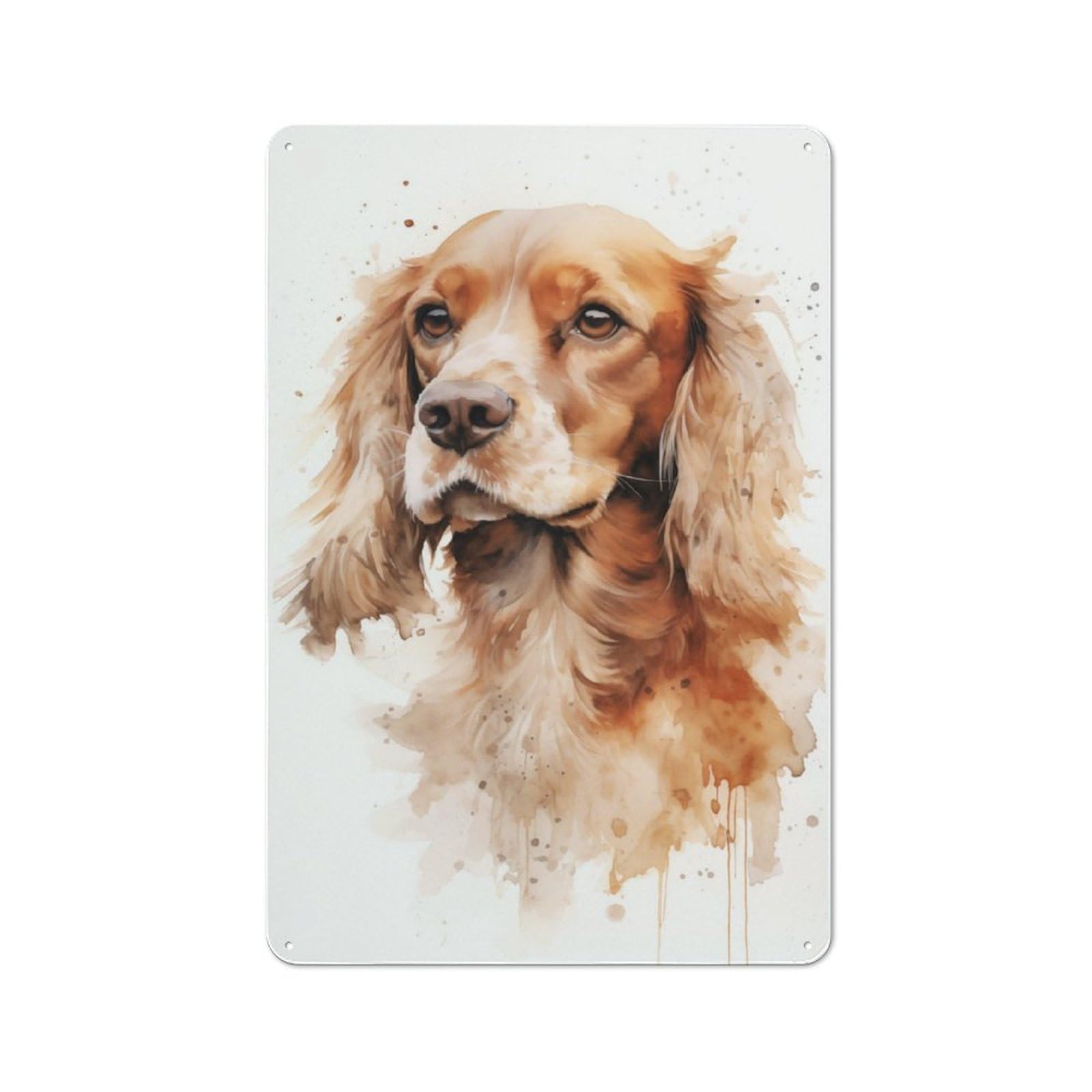 Junmoney Cocker Spaniel Dog Printed Metal Sign 30X20cm For Kitchen Or Home Bar, Housewarming Present For People Styling Kitchen And Home Bar