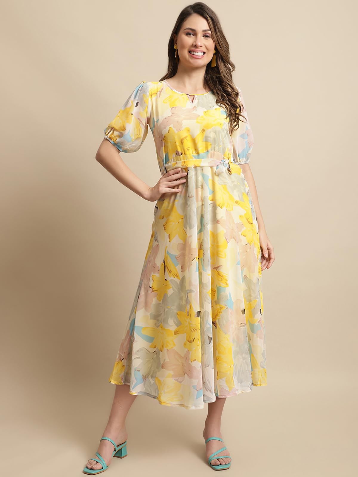 Tee Projekt Women Lemon Zest Floral Maxi Dress