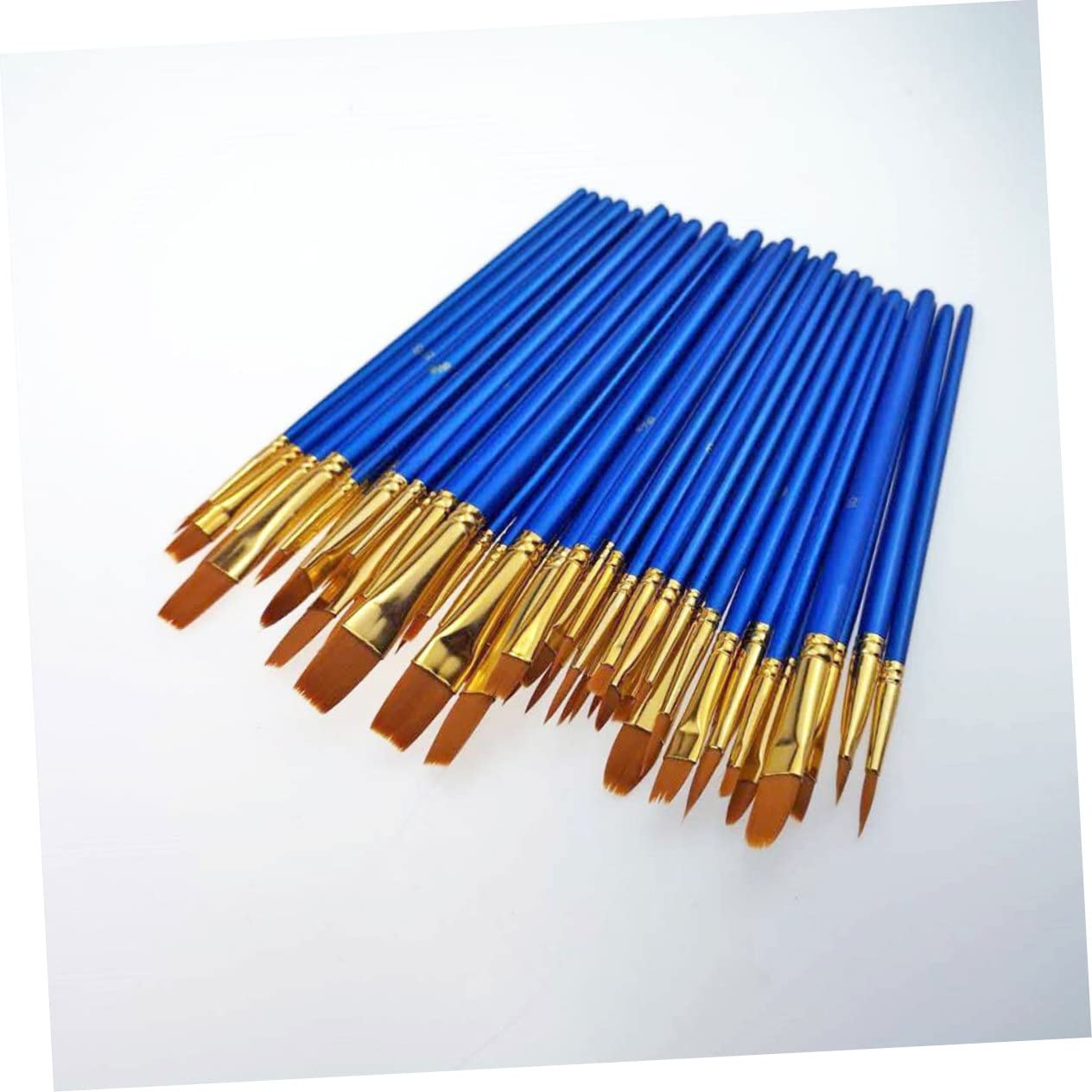 LIFKOME 2 Sätze Teiliges Buntes Malpinselset Ölfarbe Aquarell Flachpinsel Für Schüler Und Künstler Für Gouache Malerei Leicht Und Tragbar 50 Stück * 2