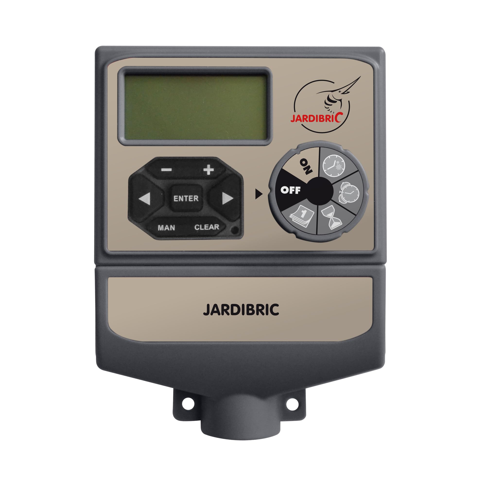 Jardibric – Programador de riego 9 V 6 vías – 2 programas independientes multi-zonas electroválvula