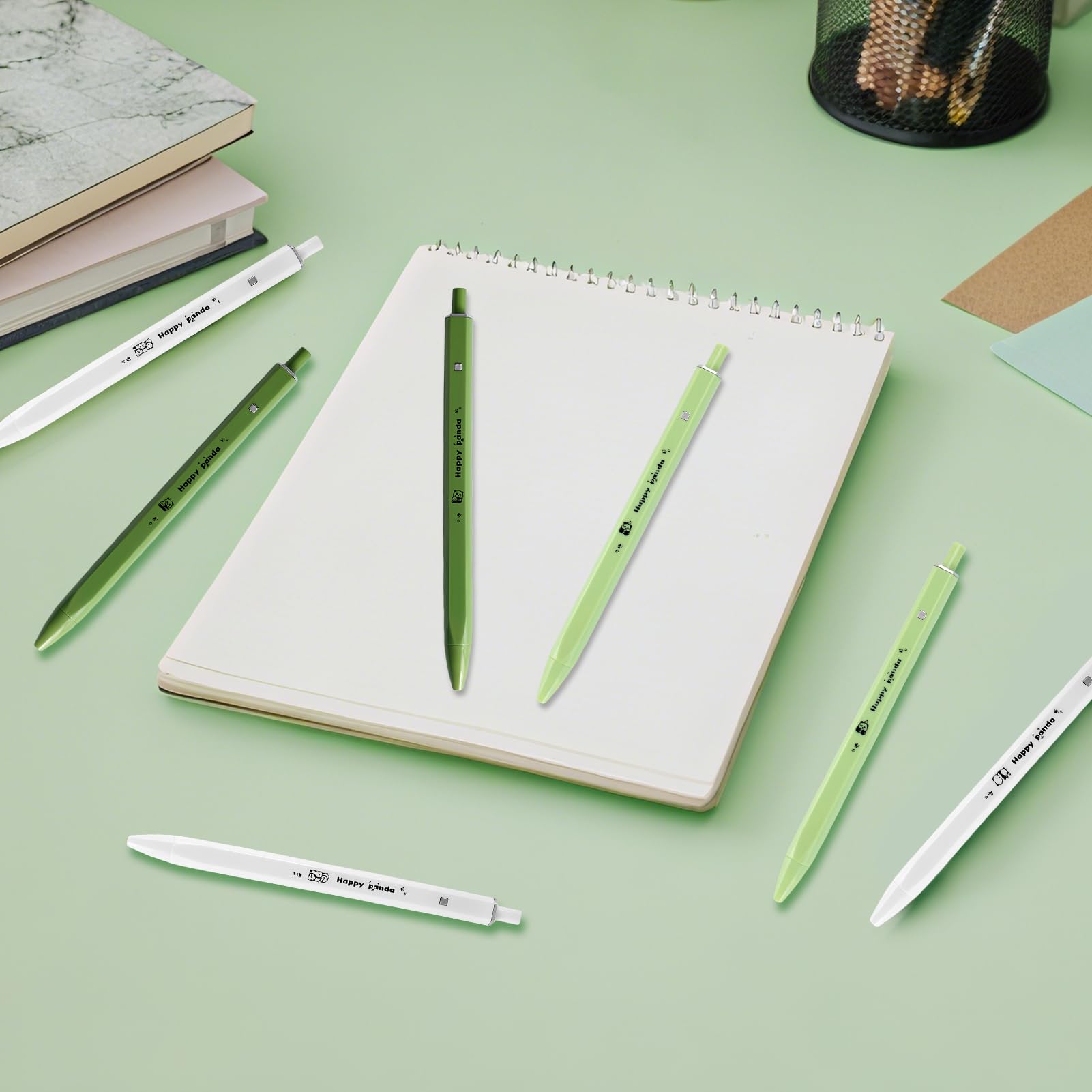 PLwelth 4Pcs Cute Panda Pens 0 5mm Black Ink Ballpoint Pens Cartoon Panda Gel Pen Kawaii Animal Retractable — view 4