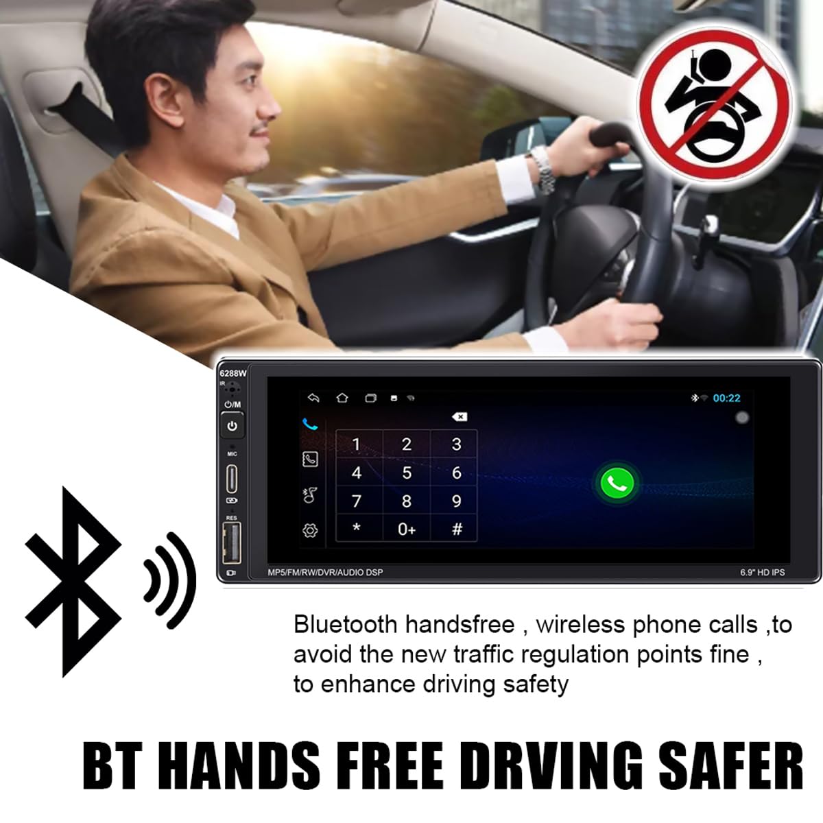 Amazon.co.jp: シングルDin車載ステレオ無線Apple Carplayと