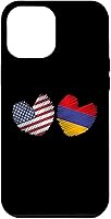 Vista 6 de Funda con diseño de corazón de bandera armenia para iPhone 14 Armenia USA Heart American Flag