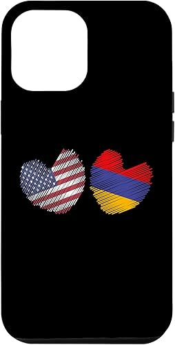 Funda para iPhone 13 Pro Max Armenia USA Heart American Flag Armenia Love Heart Heart
