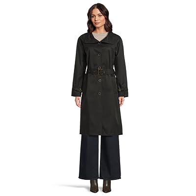 Lauren Ralph Lauren Belted Single Breasted Stand Collar Wool Coat Women