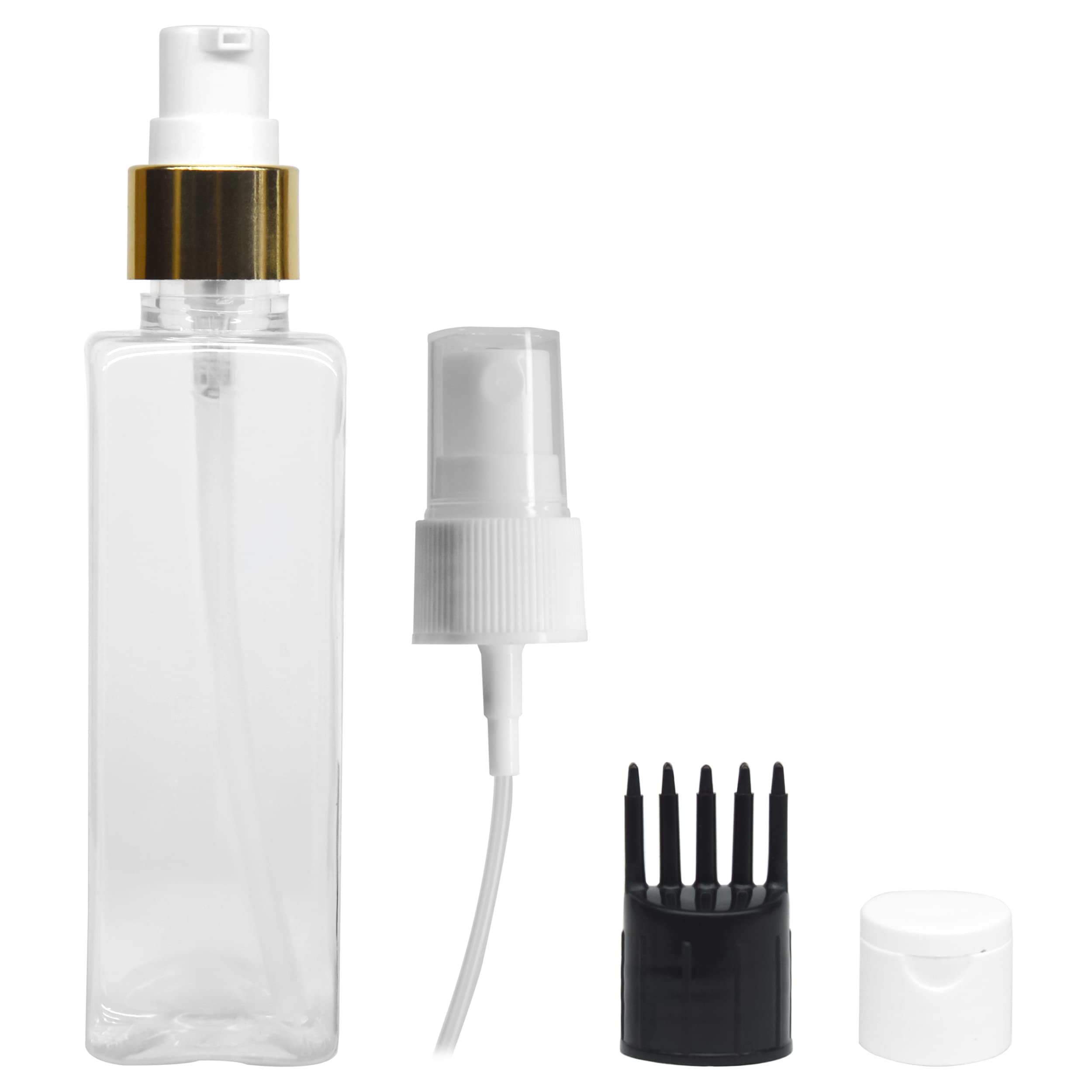 1 Rectangular Shape Bottle Durable Refillable Containers With 1 Pump Bottles Dispenser, 1 Spray Atomizer And Filp Top Cap, 1 Root Comb Applicator, For Perfume, Liquids, Shampoo, Lotion, Cream-image-35