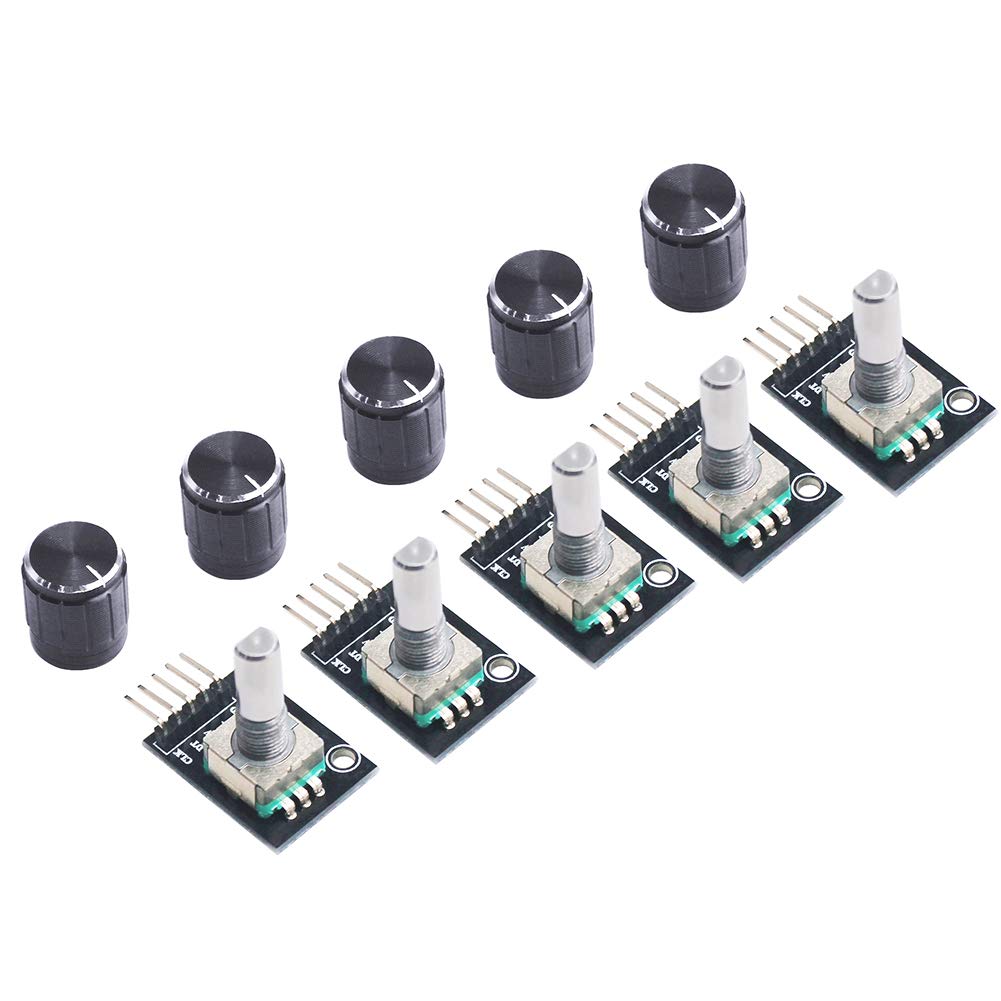 5pcs 360 Degree Rotary Encoder Module KY-040 Brick Sensor Development Board with Push Button for Arduino