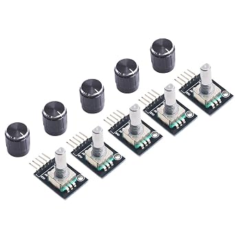 5pcs 360 Degree Rotary Encoder Module KY-040 Brick Sensor Development Board with Push Button for Arduino