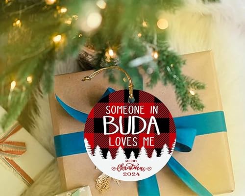 Miniatura 2 de Buda City Ornament Christmas 2023 - Someone in Buda Loves Me - Buda Ornament Romantic Gift for Friend and Family - Long Distance Relationships