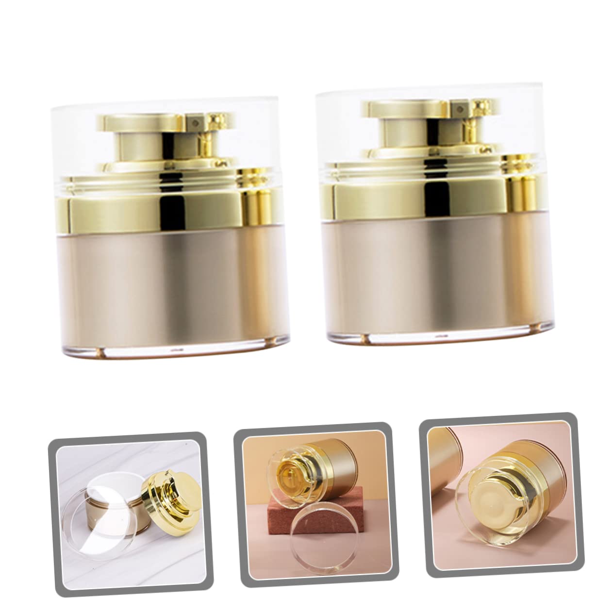 Beaupretty 5 Sätze Teiliges Vakuum Gesichtscreme Tiegel Nachfüllbare Reise Lotionpumpe Langlebiger Kosmetischer Pumpbehälter Für Cremes Body Butter Und Pflegeprodukte 2 Stück * 5