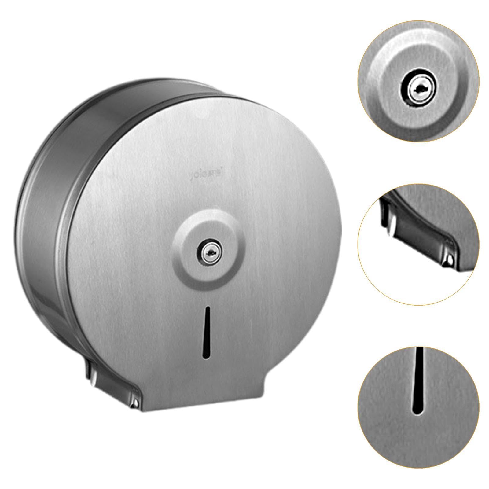 Qianly Commercial Jumbo Toilet Paper Dispenser Toilet Paper Holder Bathroom Hardware for Banks, Without Phone Holder