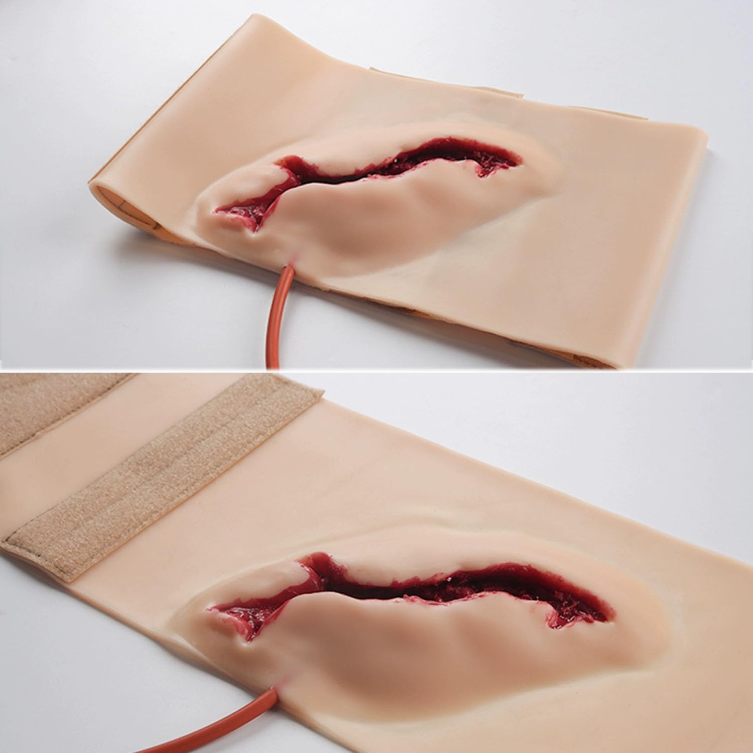 Wound Packing Trainer, Wearable Leg Wound Hemostasis Control Model, Simulated Deep Laceration or Stab Wound, Wound Care Trainer, Suture Training, Realistic Appearance Design