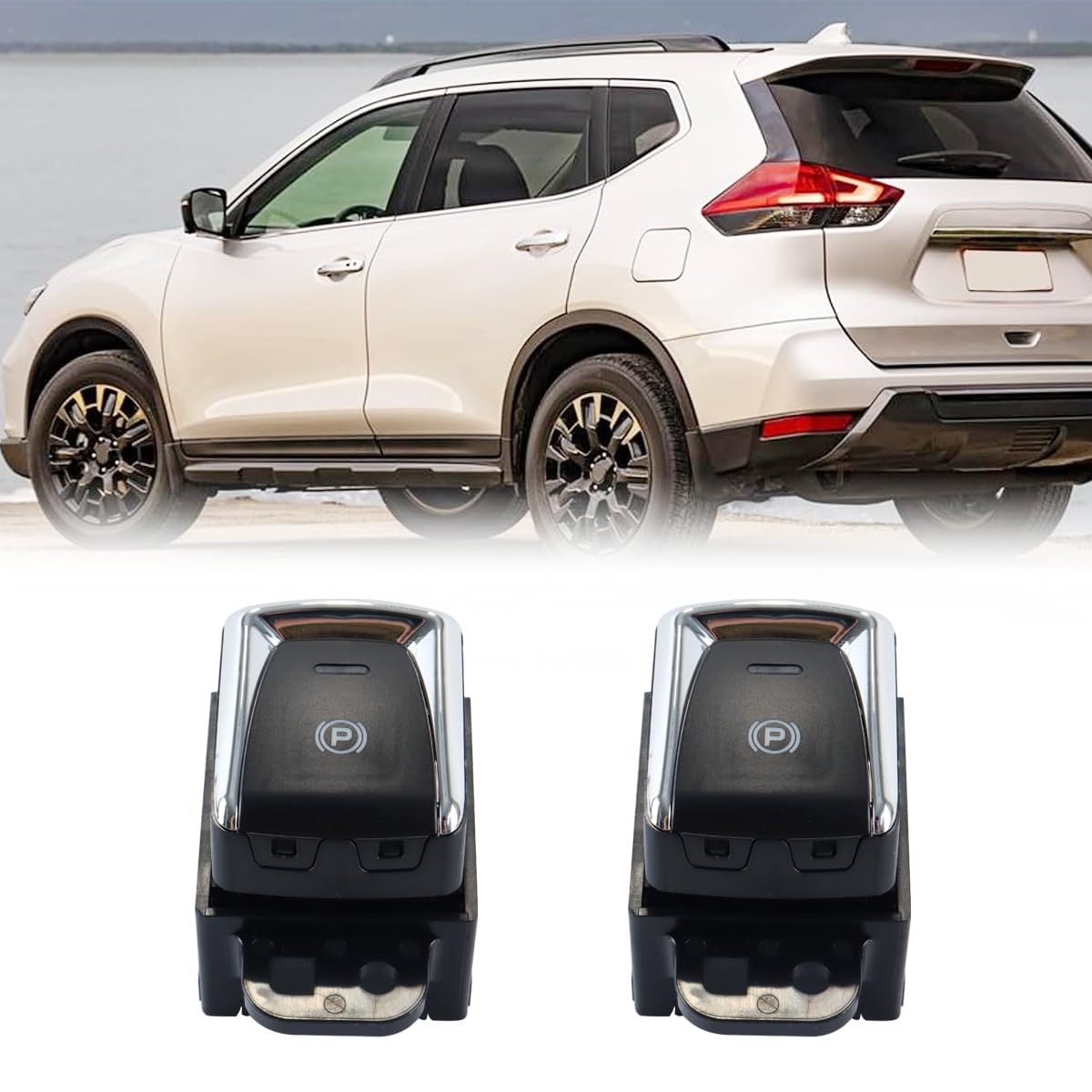 Alide Interruttore elettronico del freno a mano, pulsante del freno a mano per auto, compatibile con Nissan Qashqai X-Trail T32 2014-2018 969XC4EA0A5722029 251754BA0A
