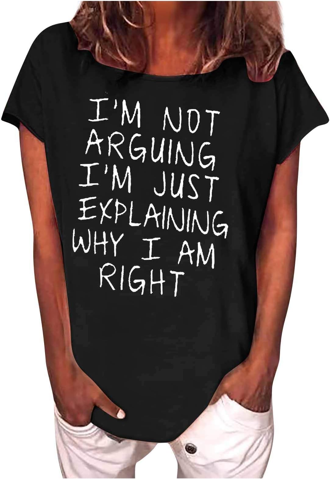 Sales Today Clearance Women's Casual T-Shirt Funny Letter Printed Short Sleeve O-Neck Tees Top Generic Womens T Shirts Halloween Casual Tunic Shirts Nightclub Tops UK Size S-5xl