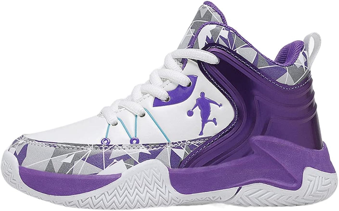 WOWEI Basketbalschoenen voor jongens en kinderen, sneakers, gymschoenen, outdoor, basketbalschoenen, sportschoenen, loopschoenen, licht, antislip, gymschoenen, sneakers, wandelschoenen, uniseks, emj