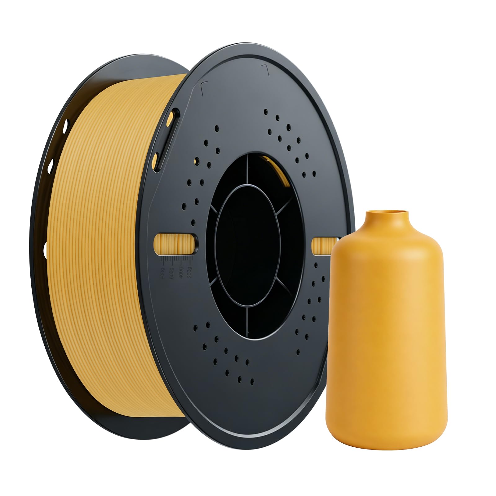 Kingroon Matte PLA Filament 1.75mm 3D Printer Filament Matte Filament 1kg Dimensional Accuracy +/- 0.02 mm (Matte Yellow)