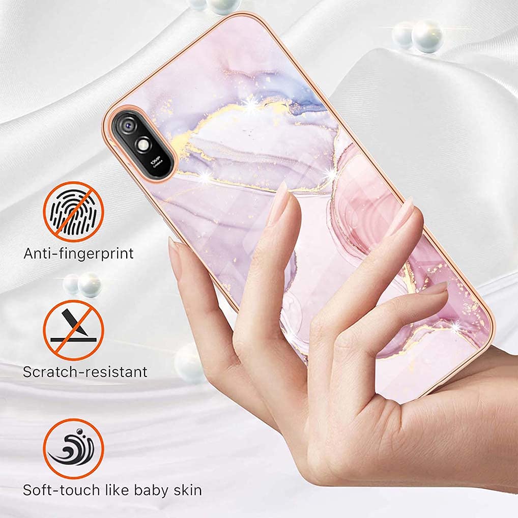 Liner Cover per Xiaomi Redmi 9AT/Redmi 9A, Ultra Sottile Elegante in Silicone Morbido Motivi Colorati Cover Brillante Antiurto Antigraffio TPU Gel Custodia Resistente per Xiaomi Redmi 9AT - Fiore